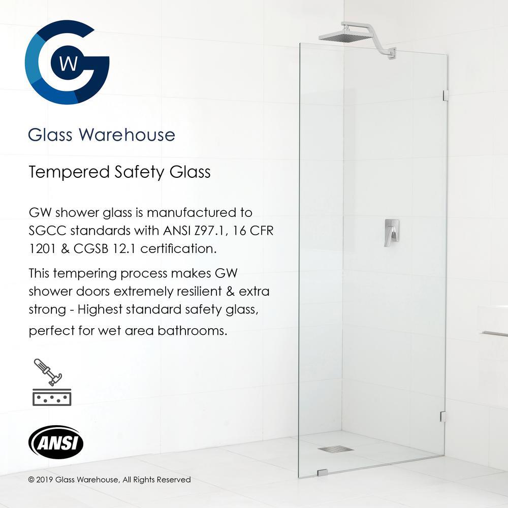 34 in. x 58 in. Frameless Glass Hinged Bathtub Door in Matte Black - Super Arbor