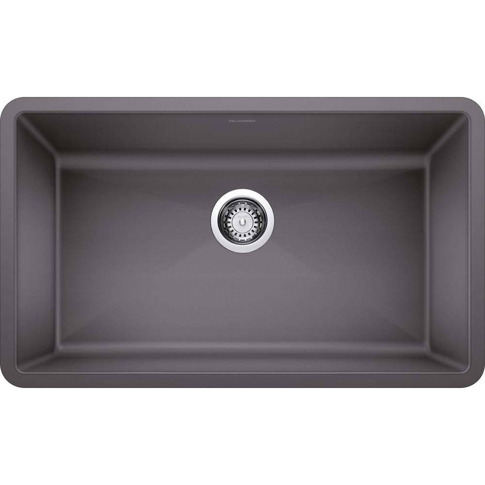 PRECIS Undermount Granite Composite 32 in. Single Bowl Kitchen Sink in White - Super Arbor