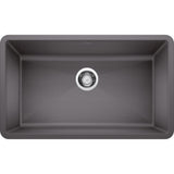 PRECIS Undermount Granite Composite 32 in. Single Bowl Kitchen Sink in White - Super Arbor