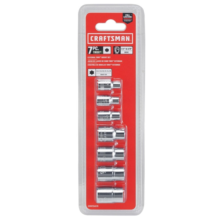 Craftsman 7-Piece Metric 6-Point Torx Socket Set, 1/4 and 3/8 Inch Drive