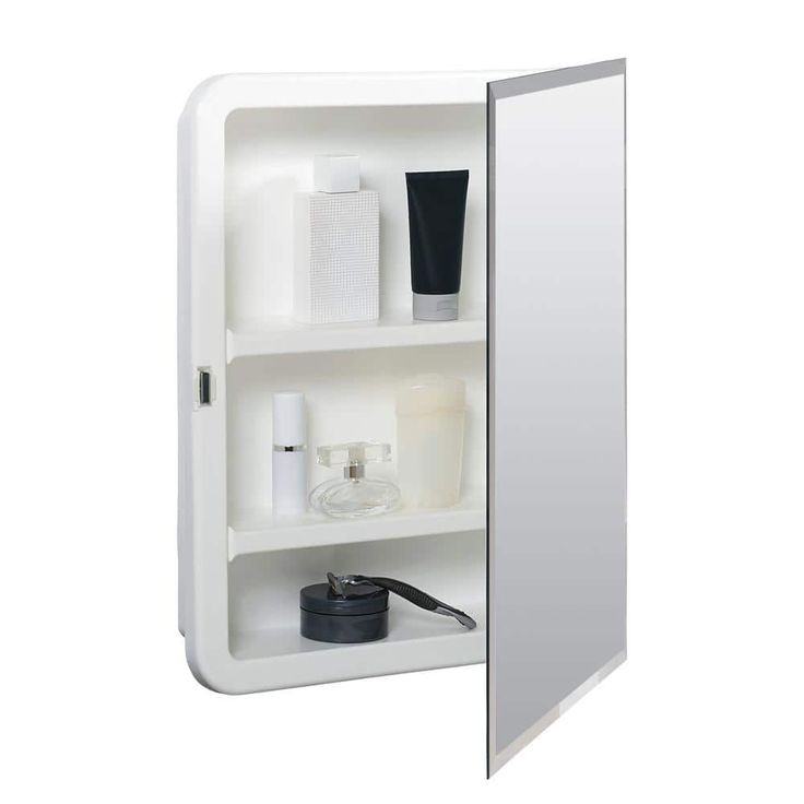Glacier Bay 16 in. W x 20 in. H Rectangular Plastic Medicine Cabinet with Mirror