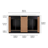 Style Selections Cauley 60-in Black Double Sink Bathroom Vanity with White Cultured Marble Top