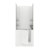 Rampart Nova Heated 5 ft. Walk-in Whirlpool and Air Bathtub with Flat Easy Up Adhesive Wall Surround in White - Super Arbor