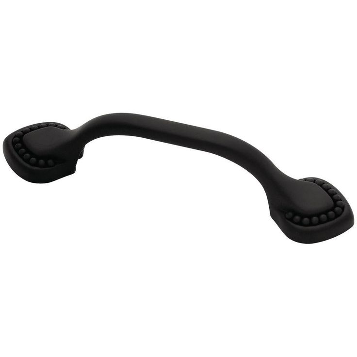 Double Beaded 3 in. (76mm) Center-to-Center Matte Black Drawer Pull