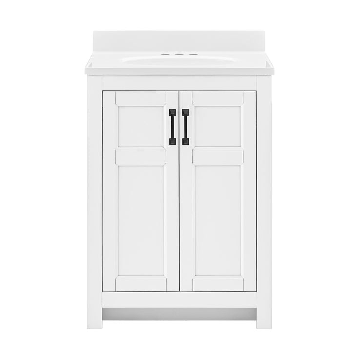 Style Selections Lowry 25-in White Single Sink Bathroom Vanity with White Acrylic Top