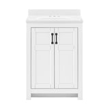 Style Selections Lowry 25-in White Single Sink Bathroom Vanity with White Acrylic Top