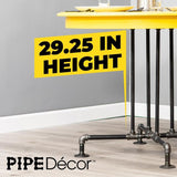 3/4 in. Black Pipe 36.25 in. L x 29.25 in. H Blackjack Design Kitchen Table Kit
