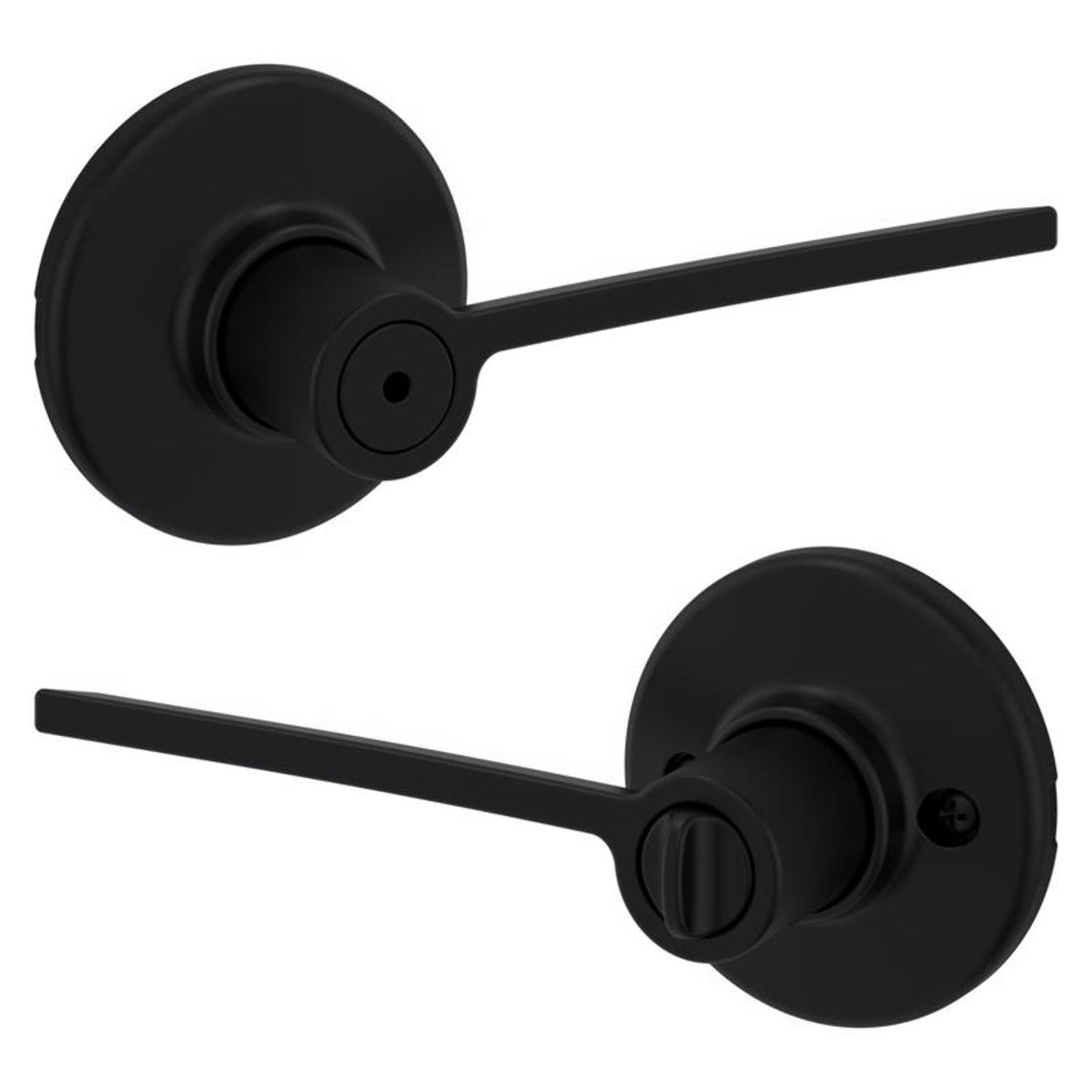Kwikset Ladera Matte Black Bed & Bath Privacy Lever, Reversible (Right or Left Handed)