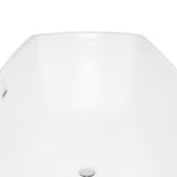 69 in. Acrylic Center Drain Rectangular Double Ended Flatbottom Freestanding Bathtub in White - Super Arbor
