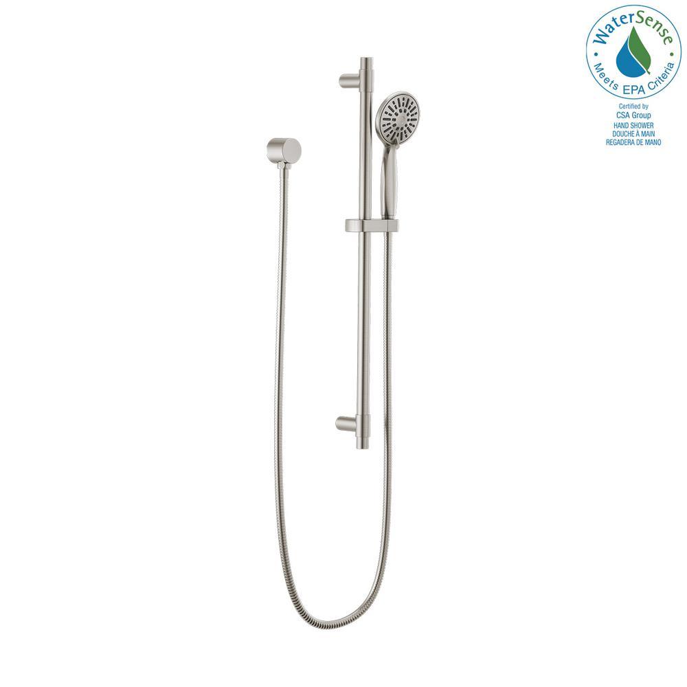 4-Spray 3.9 in. Single Wall Mount Handheld Shower Head in Stainless - Super Arbor