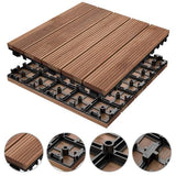 27pcs Patio Pavers Wood Flooring Tiles,Interlocking Wood Tiles Indoor & Outdoor,12 x 12