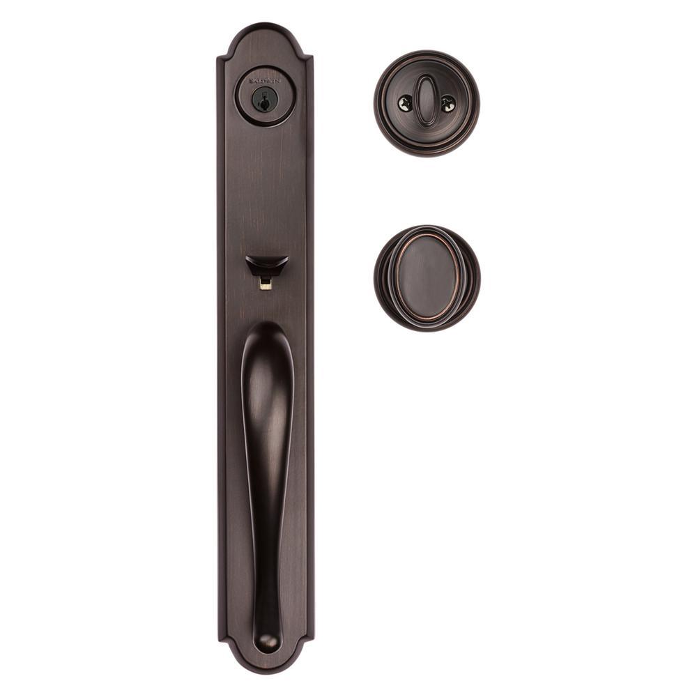 Prestige Bighorn Single Cylinder Venetian Bronze Door Handleset with Carnaby Door Knob Featuring SmartKey Security - Super Arbor
