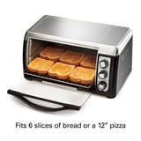 6 Slice Easy Clean Black Toaster Oven