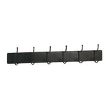 36 in. W x 3.625 in. D x 7.625 in. H Steel 6 Hook Coat Rack with Plate Frame in Black