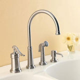 Pfister Ashfield Brushed Nickel 1-Handle Deck-Mount High-Arc Handle Kitchen Faucet