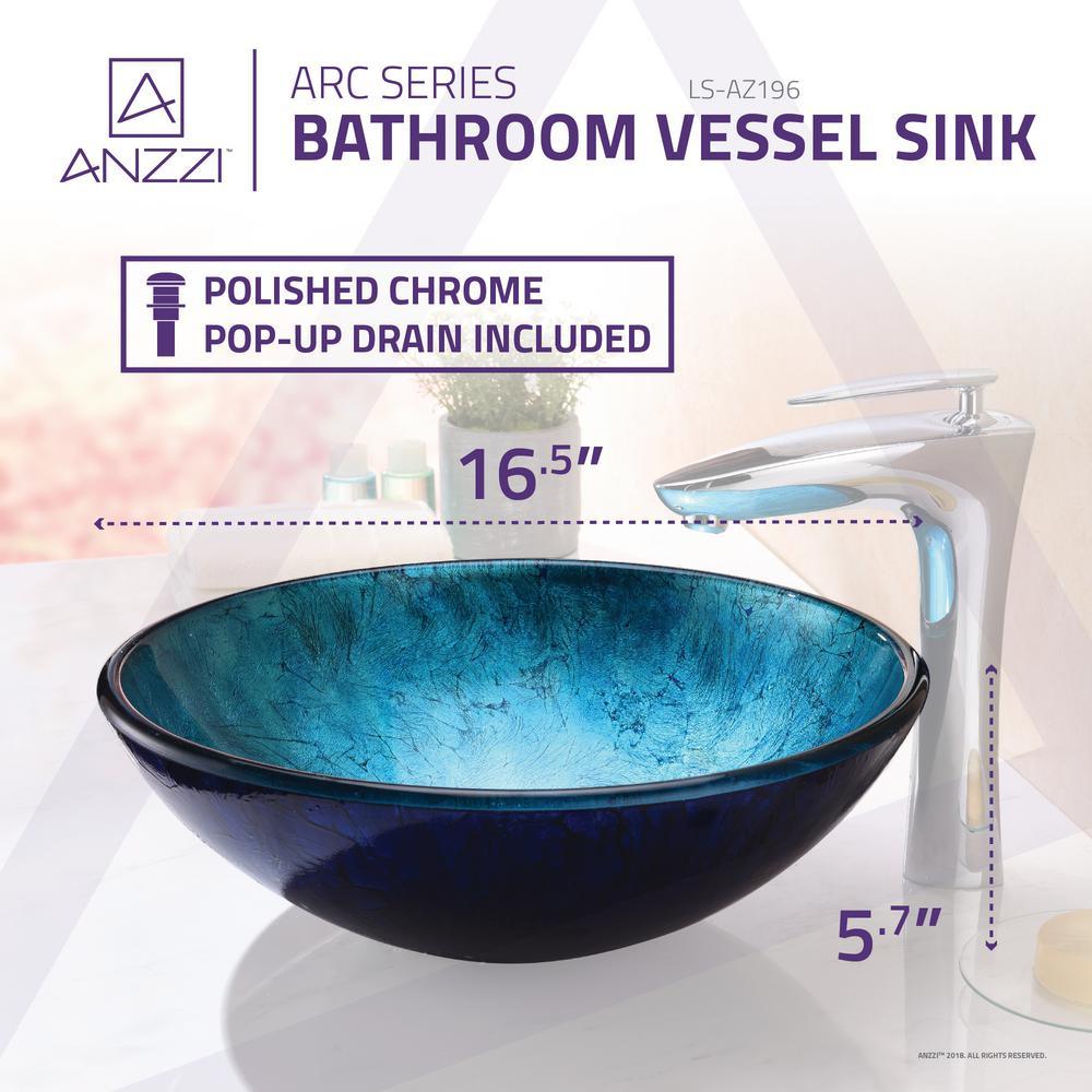 Arc Series Vessel Sink in Frosted Blue - Super Arbor