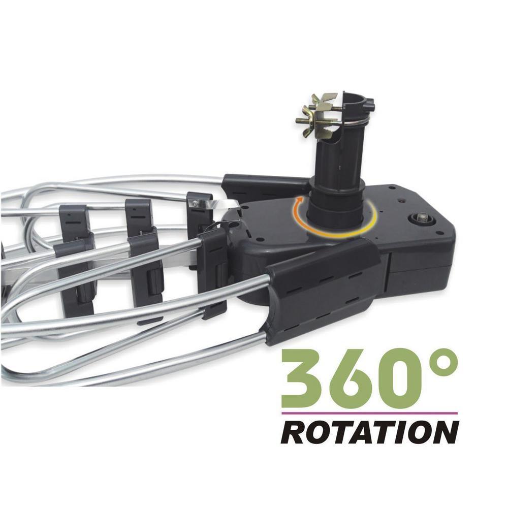 Outdoor Amplified Antenna 150 Miles Range 360¬∞ Rotation Wireless Remote No Assembly Required - Super Arbor