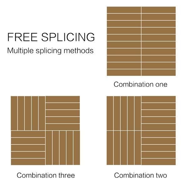 Topeakmart 12''x12''Interlocking Wood Flooring Tiles Indoor & Outdoor for Patio Garden Deck Poolside Pack of 27 Natural Wood