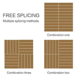 Topeakmart 12''x12''Interlocking Wood Flooring Tiles Indoor & Outdoor for Patio Garden Deck Poolside Pack of 27 Natural Wood