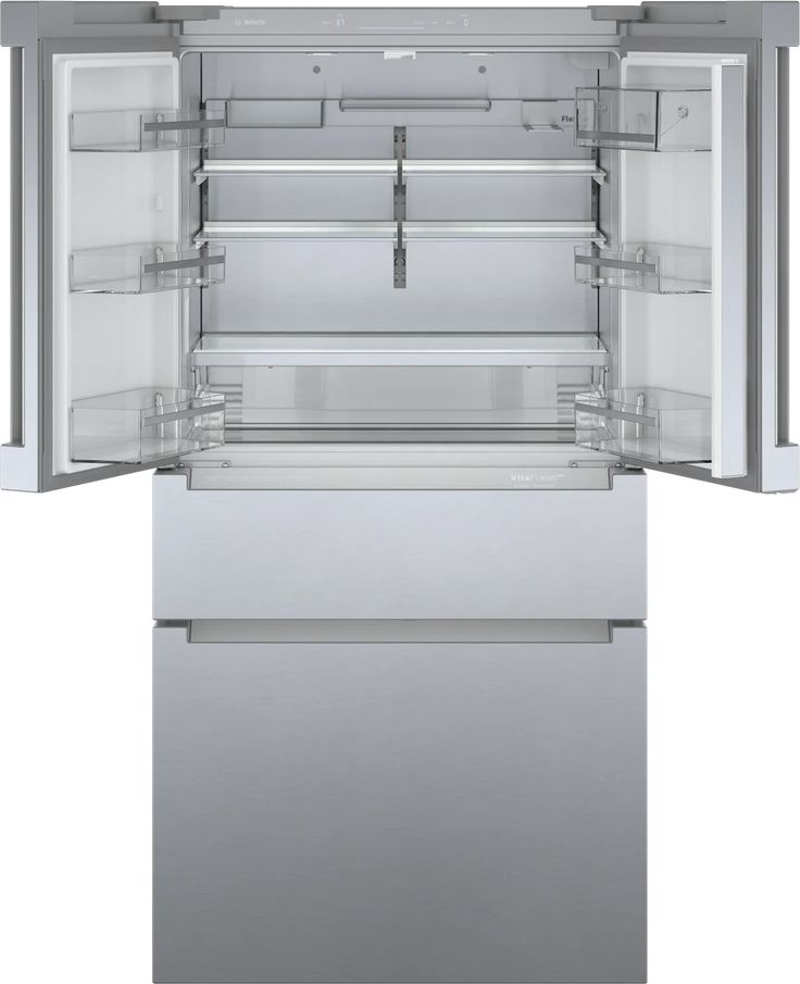 Bosch 800 Series 36 in. 21 cu. ft. French 4 Door Refrigerator in Stainless Steel with Dual Compressor, Counter-Depth