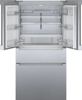 Bosch 800 Series 36 in. 21 cu. ft. French 4 Door Refrigerator in Stainless Steel with Dual Compressor, Counter-Depth