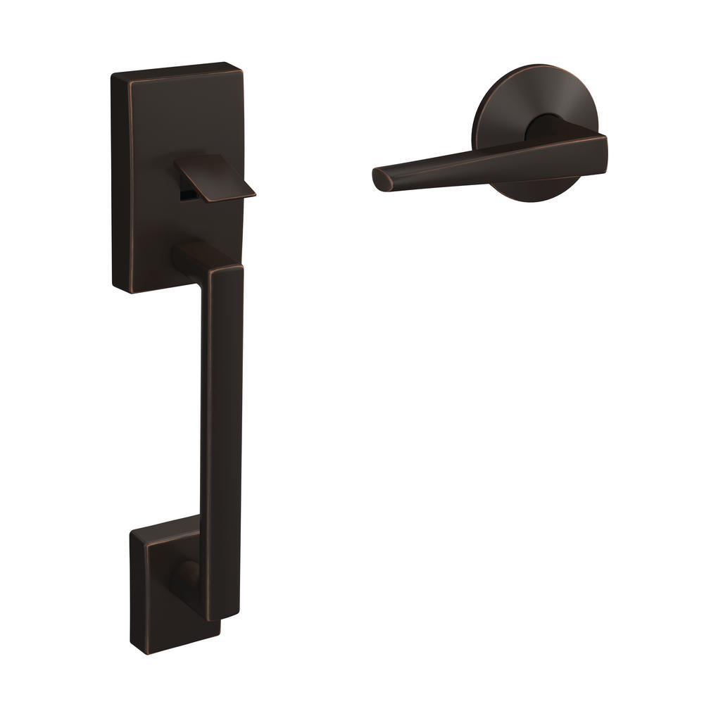 Custom Century Satin Nickel Single Cylinder Door Handleset with Eller Door Lever - Super Arbor