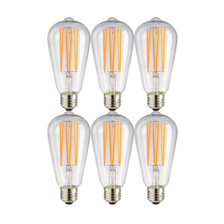 Sunlite 40-Watt Equivalent ST19 Dimmable Vintage Edison LED Light Bulb, Amber 2200K (6-Pack)