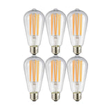 Sunlite 40-Watt Equivalent ST19 Dimmable Vintage Edison LED Light Bulb, Amber 2200K (6-Pack)