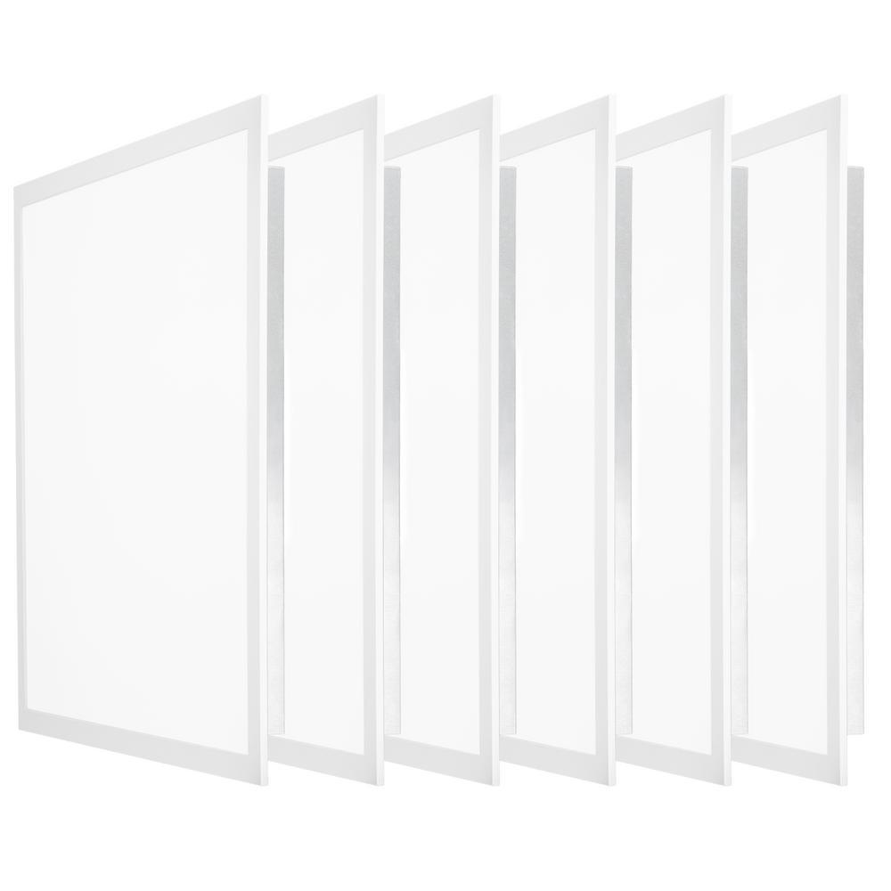 2 ft. x 2 ft. White Integrated LED Dimmable Back Lit Panel 5000K (6-Pack) - Super Arbor