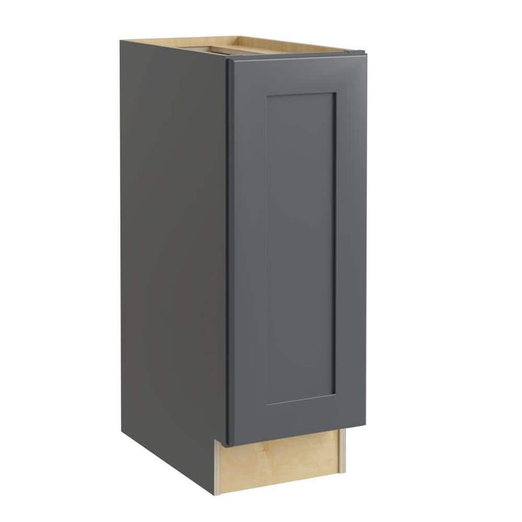 Home Decorators Collection Grayson 9 in. W x 24 in. D x 34.5 in. H Assembled Plywood Full Height Door Base Kitchen Cabinet in Deep Onyx RH