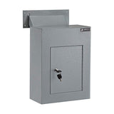 Black Steel Through the Wall Drop Box with Adjustable Chute Mail Receptacle - Super Arbor