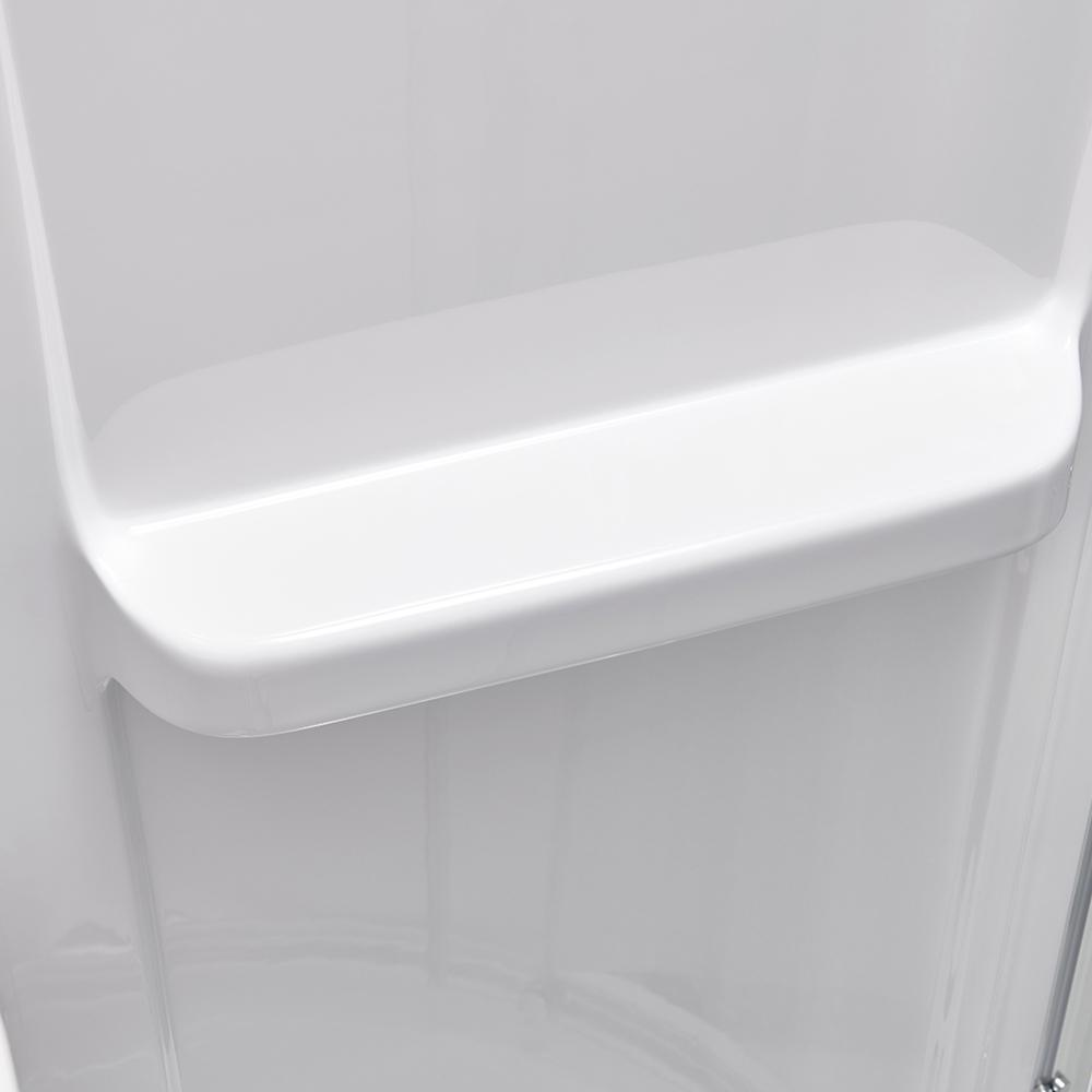 Maia 34 in. x 79.50 in. Corner Drain Corner Shower Kit in Clear and Chrome - Super Arbor
