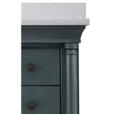 Strousse 37 in. W x 22 in. D Vanity in Distressed Blue Fog with Engineered Stone Top in Ice Diamond with White Sink - Super Arbor
