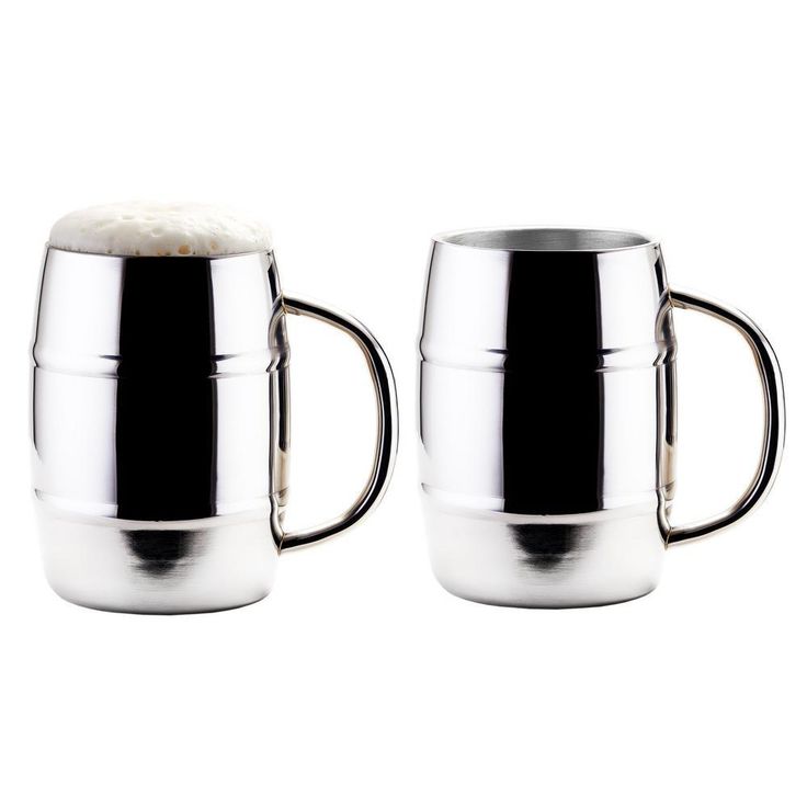 Jumbo KeepKool 33.8 oz. Double Walled Stainless Steel Mugs (Set of 2)