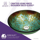 Tara Deco-Glass Vessel Sink in Glacial Blaze - Super Arbor