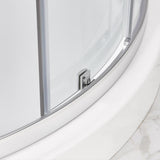 Maia 34 in. x 79.50 in. Corner Drain Corner Shower Kit in Clear and Chrome - Super Arbor