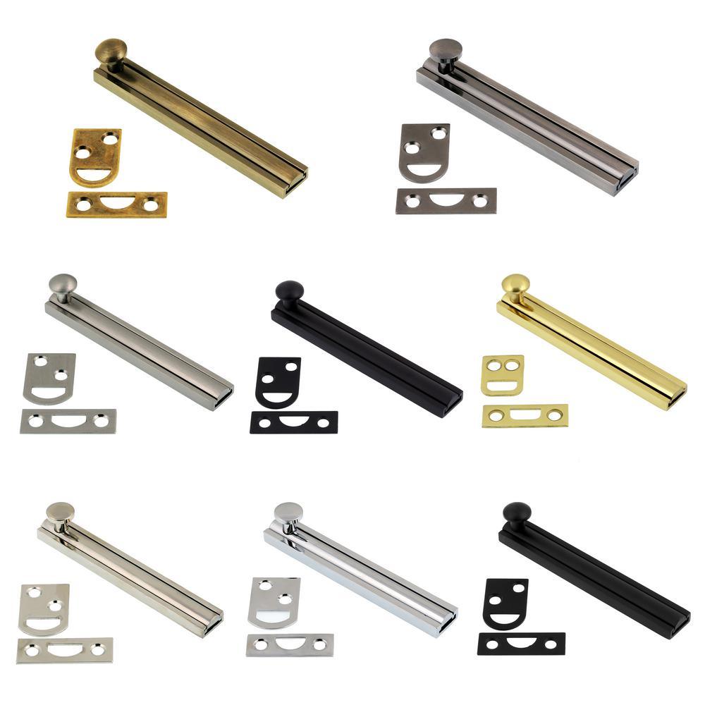 4 in. Solid Matte Black Brass Surface Bolt - Super Arbor