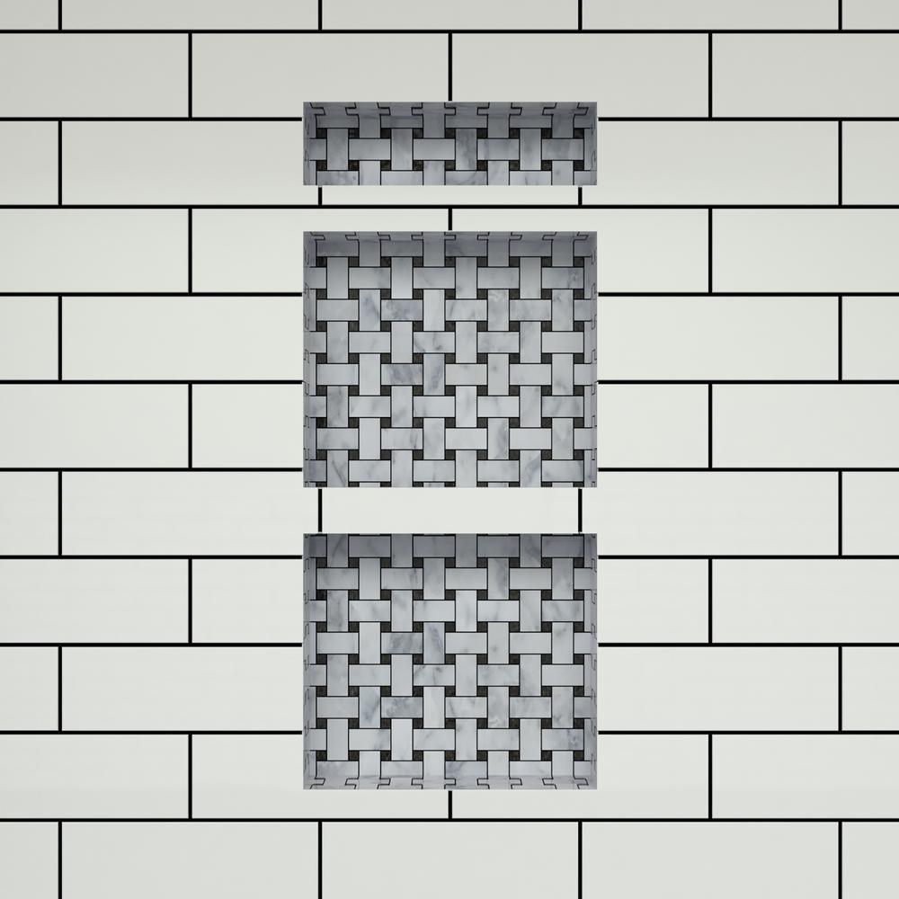 Redi Niche 16 in. x 34 in. Triple Shower Niche Set in Black - Super Arbor