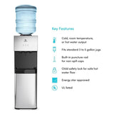 Top Loading Water Cooler Dispenser in Stainless Steel