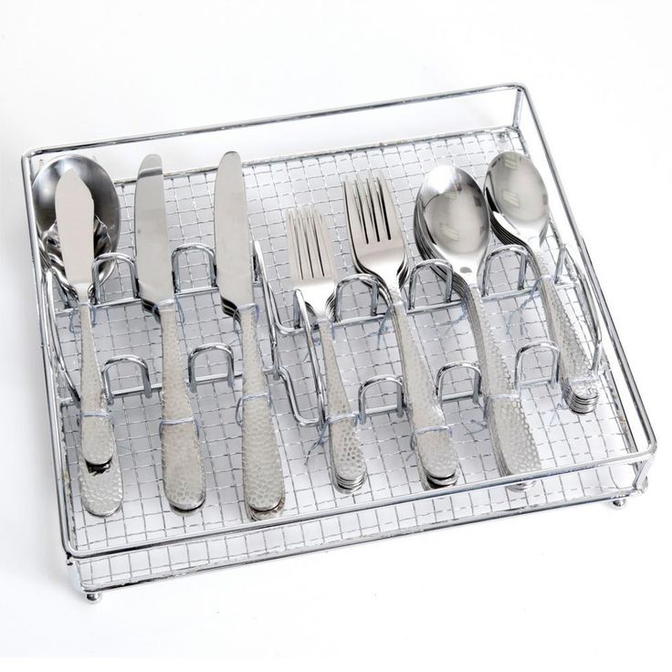 Hammered 46-Piece Stainless Steel Flatware Set (Service for 8)