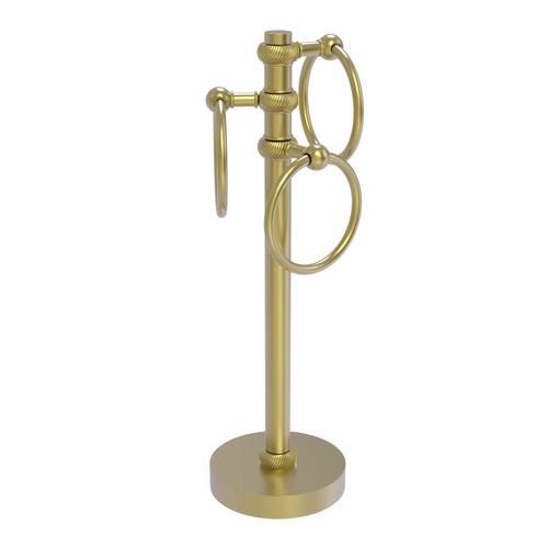 Allied Brass Vanity Top 3 Towel Ring Guest Towel Holder with Twisted Accents in Satin Brass