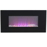 36 in. LED Fire and Ice Electric Fireplace with Remote in Black - Super Arbor