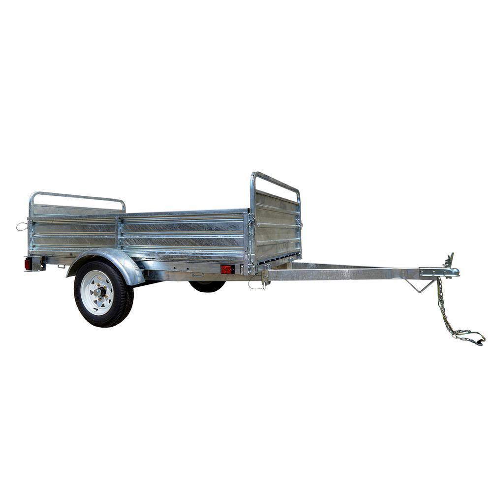 1639 lbs. Payload Capacity 4.5 ft. x 7.5 ft. Galvanized Steel Utility Trailer Kit with Bed Tilt and Collapsing Ends - Super Arbor