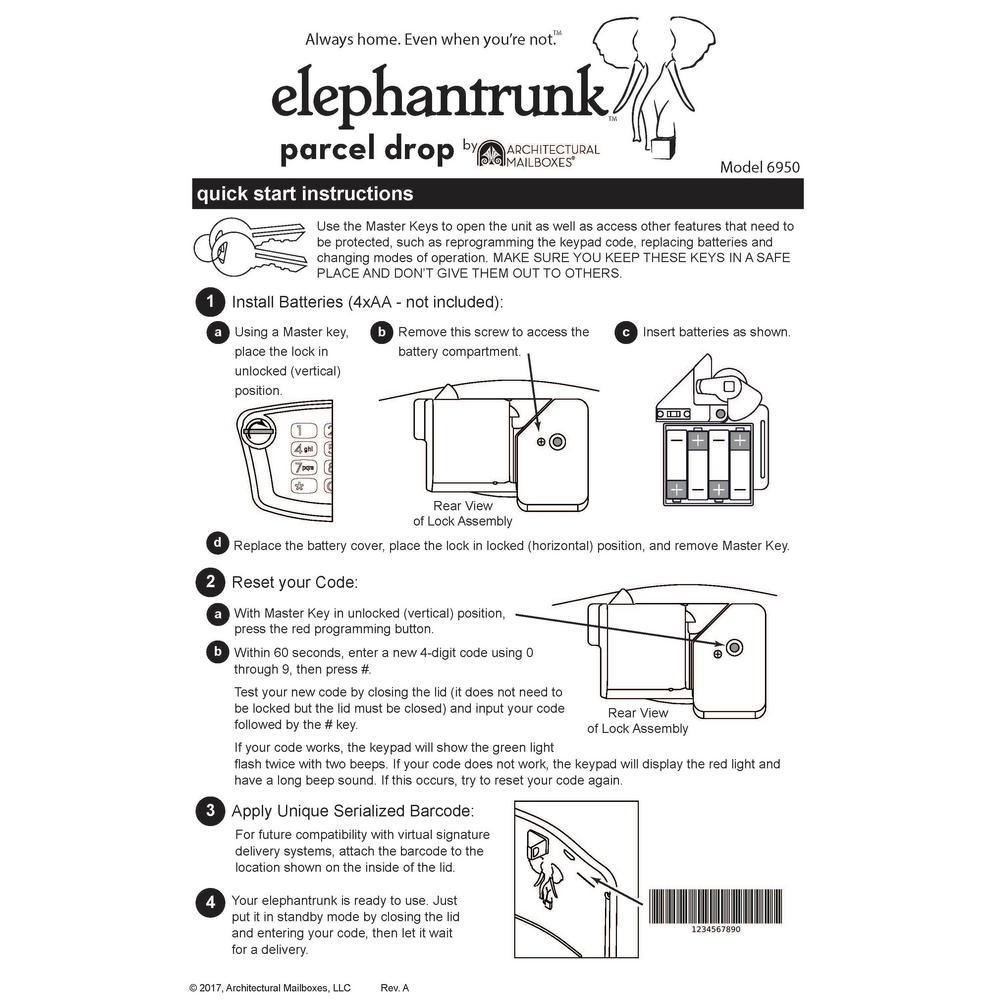 Elephantrunk II Locking Parcel Drop in Oil Rubbed Bronze - Super Arbor