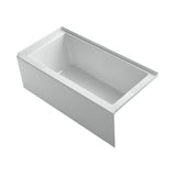 Underscore 60 in. Rectangular Alcove left Drain Bathtub in Ice Grey - Super Arbor