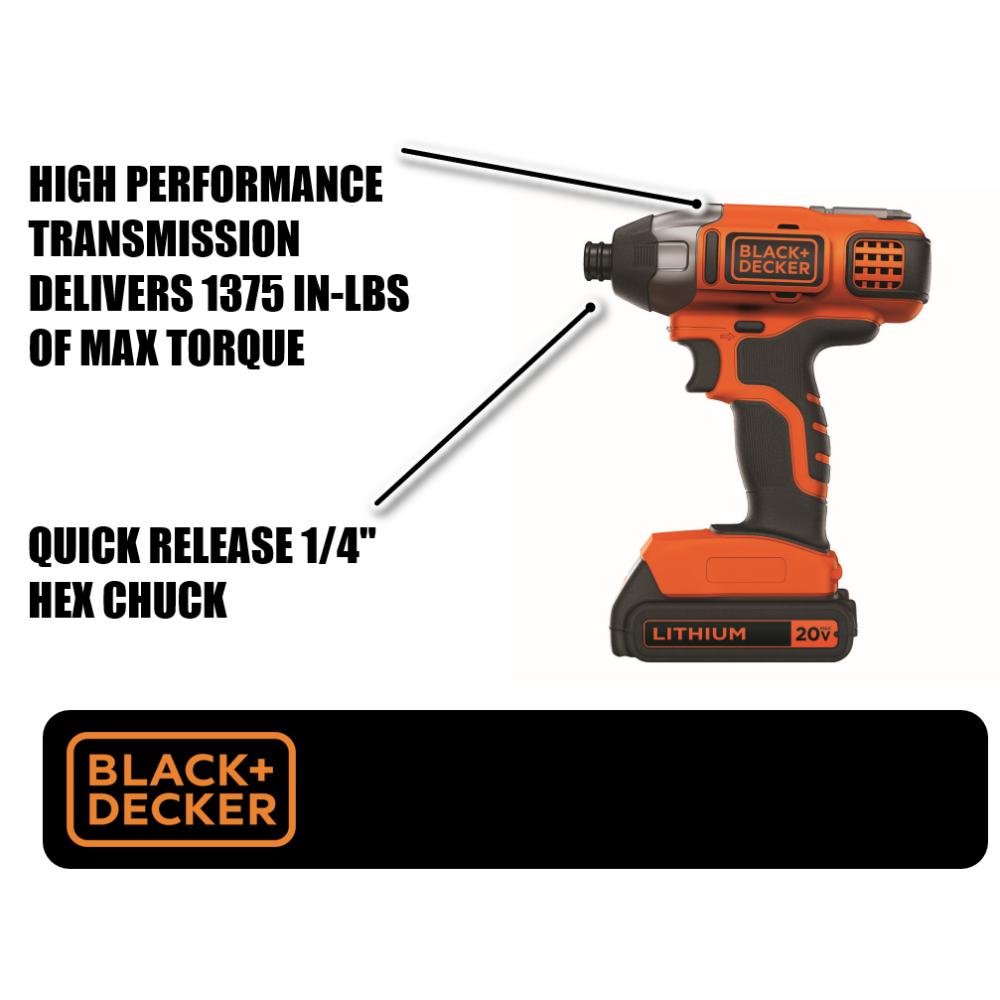 20-Volt MAX Lithium-Ion Cordless Impact Driver with Battery 1.5Ah and Charger - Super Arbor