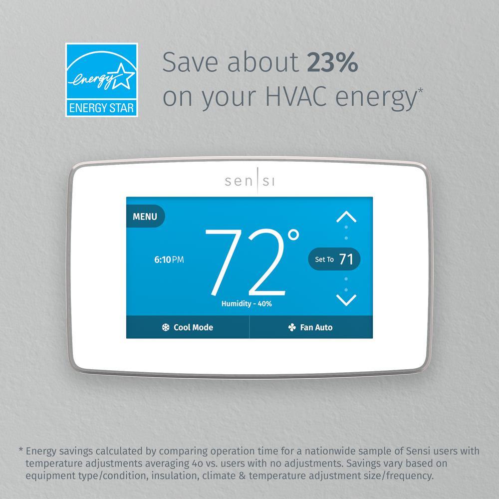Emerson Sensi Touch Wi-Fi Smart Thermostat with Touchscreen Color Display, C-Wire Required - Super Arbor