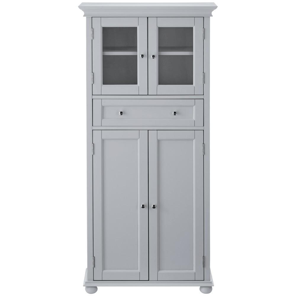 Hampton Harbor 25 in. W 4-Door Tall Cabinet in Dove Grey - Super Arbor