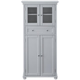 Hampton Harbor 25 in. W 4-Door Tall Cabinet in Dove Grey - Super Arbor