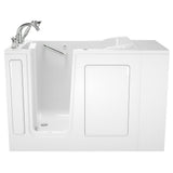 Whirlpool Left-Hand 28 in. x 48 in. Walk-In Bath, Roman Tub Filler, and Cadet 3 FloWise Tall Height Toilet in White - Super Arbor